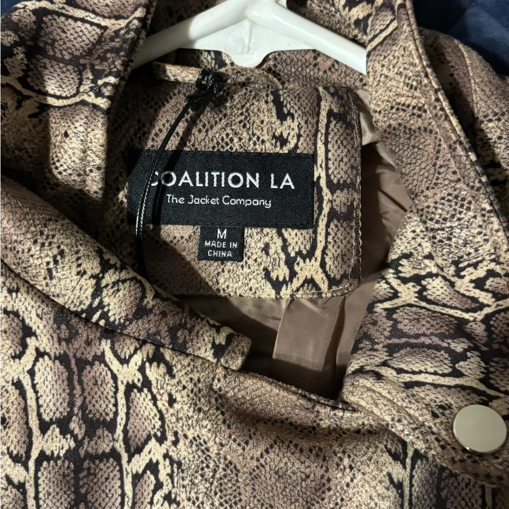 Fashion Nova Snake Print Bomber Jacket - Picture 3 of 4